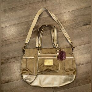 Coach POPPY metallic gold Y2K Shoulder Bag‎